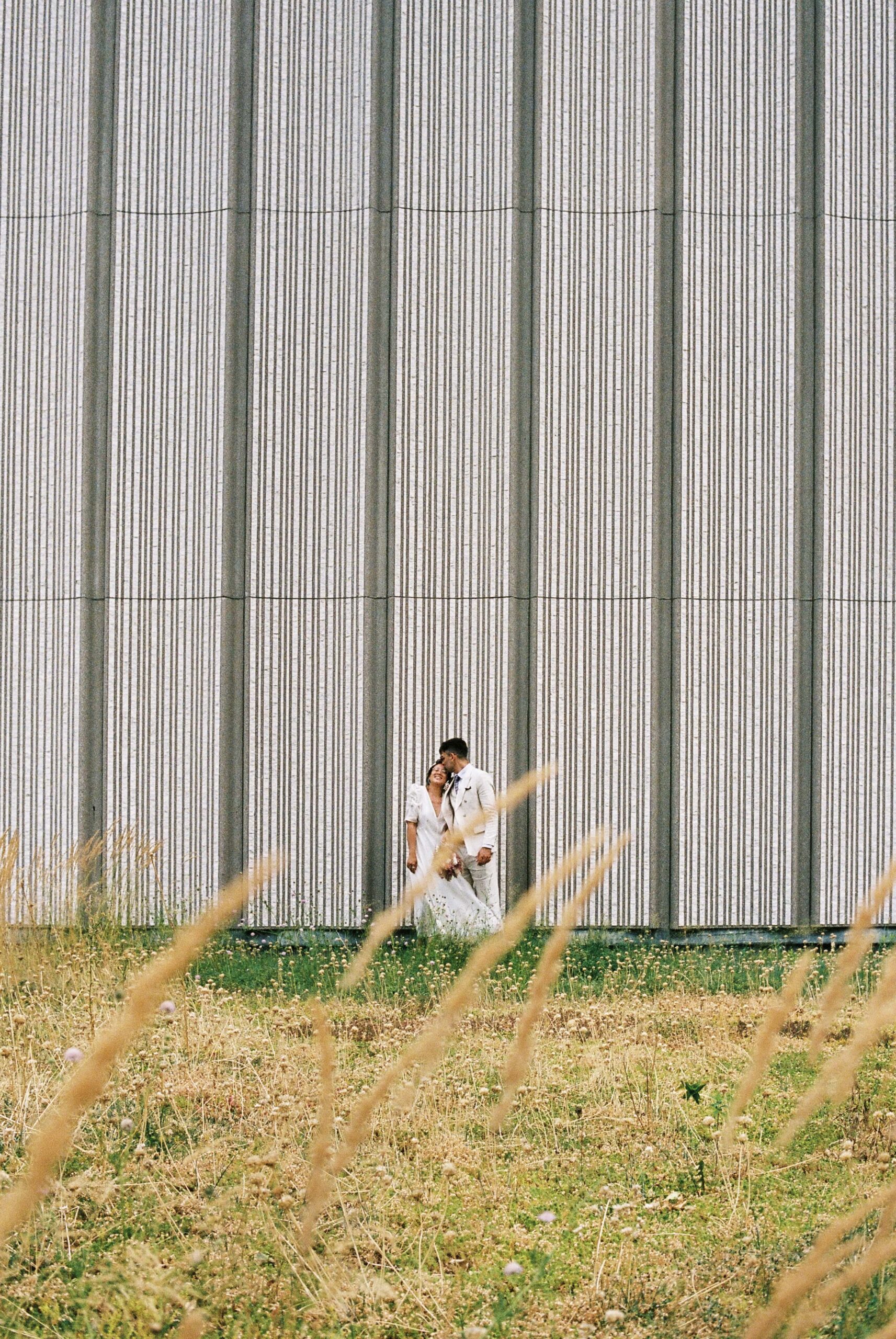 Film wedding photo at Nathan Phillips Square